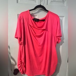 Neon pink shirt with cut away front, size 3X
